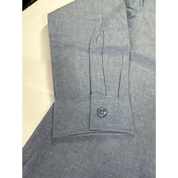 Vtg. Denim & Co. Womens small Long Sleeve New Blue Button-Down Shirt - Picture 8 of 9